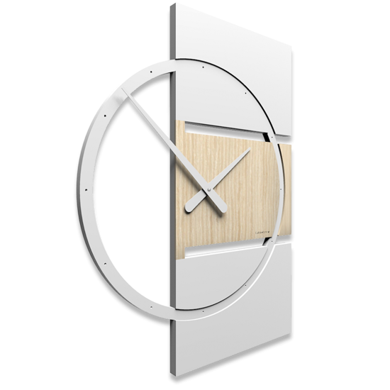 Picture of Callea design wall clock adam modern design pickled oak