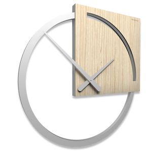 Callea design karl wall clock modern design pickled oak