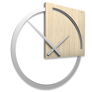 Callea design karl wall clock modern design pickled oak