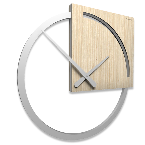 Callea design karl wall clock modern design pickled oak