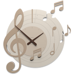 Callea design bellini round wall clock musical notes caffelatte