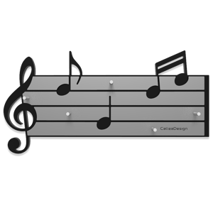 Callea design tartini key holder stave and musical notes black and grey