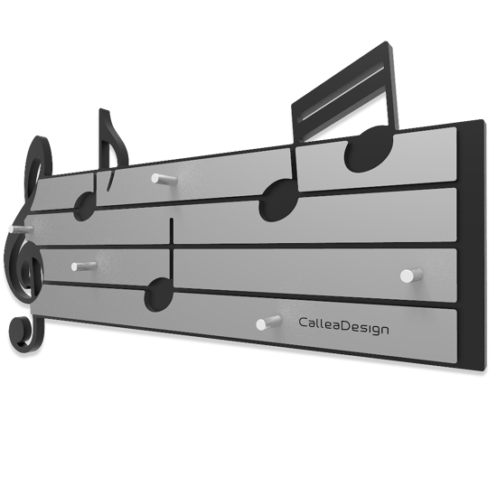 Picture of Callea design tartini key holder stave and musical notes black and grey