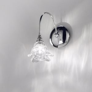 Picture of Antea luce magnolia wall lamp 1 light chrome metal and handmade glass