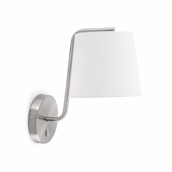 Picture of Faro berni brushed aluminium modern wall lamp for bedside table