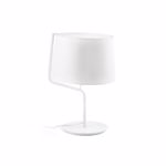 Faro berni white table lamp with shade in fabric hotel style