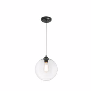 Picture of Vintage pendant light bowl in clear glass minimal