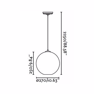 Picture of Vintage pendant light bowl in clear glass minimal