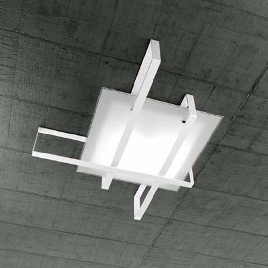 Picture of Top light cross ceiling lamp 99cm white metal and glass
