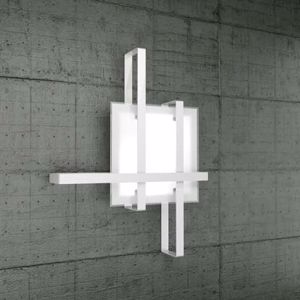 Picture of Op light cross ceiling lamp 51cm white metal and glass