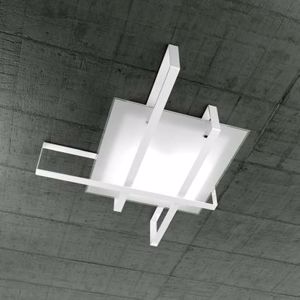 Picture of Op light cross ceiling lamp 71cm white metal and glass