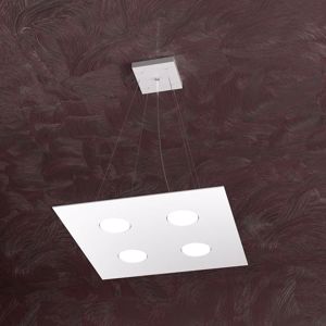 Squared white pendant light 4 lights top light area