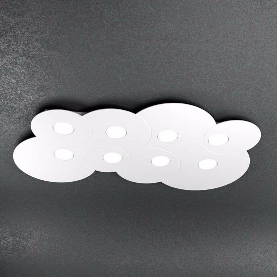 Picture of Toplight cloud large ceiling lamp white modern design 8 lights