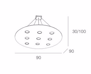 Picture of Toplight cloud large suspension white round 9 lights ø90cm