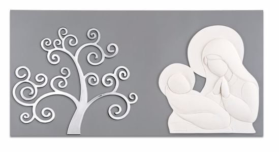 Picture of Memory art above bed motherhood tree of life grey