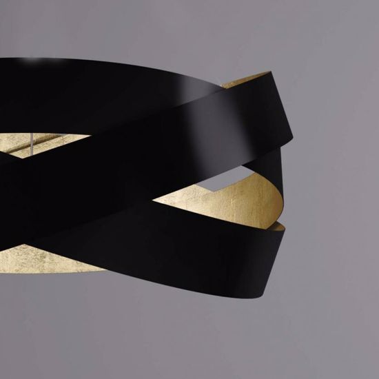 Picture of Marchetti pura led suspension ø100cm black and gold leaf