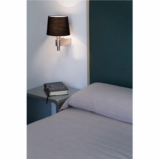 Picture of Faro room wall bedside lamp hotel b&b with black shade