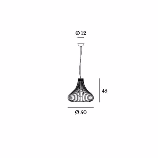 Picture of Black vintage pendant light ø50cm modern design gibas titti