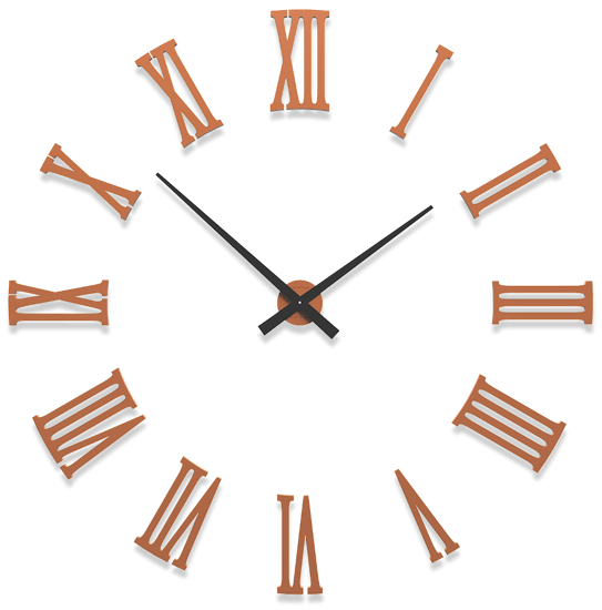 Picture of Callea design da vinci big modular wall clock ø124cm roman numerals terracotta coloured