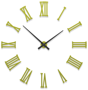 Picture of Callea design da vinci big modular wall clock ø124cm white roman numerals cedar green coloured