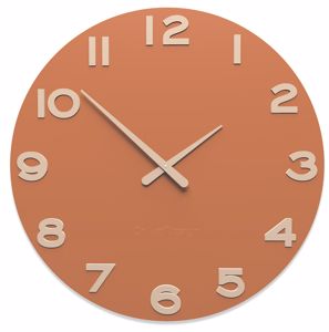 Callea design smarty number modern wall clock terracotta painted