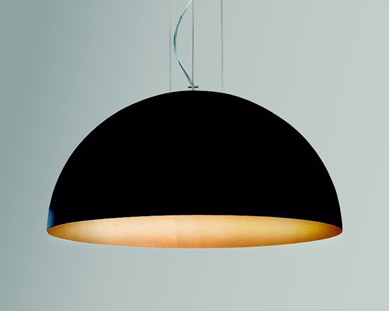 Picture of Gibas rugiada dome suspension light black & gold ø40cm