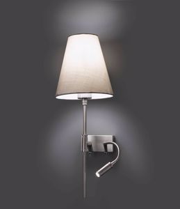 Picture of Faro sabana wall bedside led double light hotel style fabric beige right handed