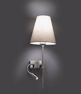 Picture of Faro sabana wall bedside led double light hotel style fabric beige left handed