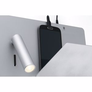 Picture of Faro barcelona suau wall bedside lamp led shelf and usb right