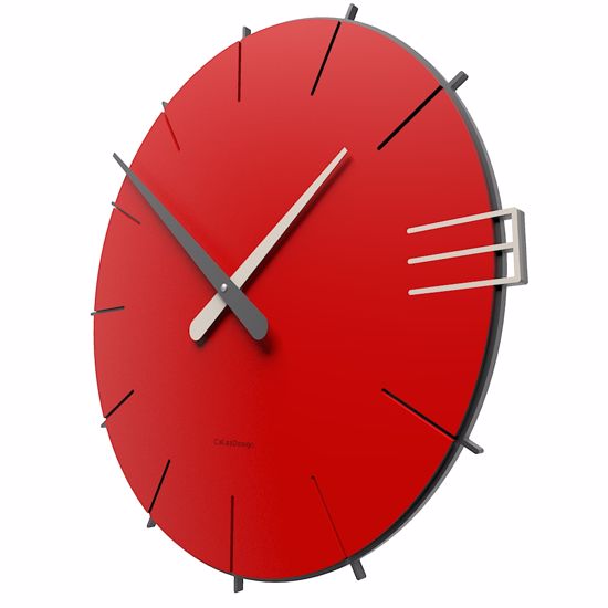 Picture of Callea design mike modern wall clock in flame red colour