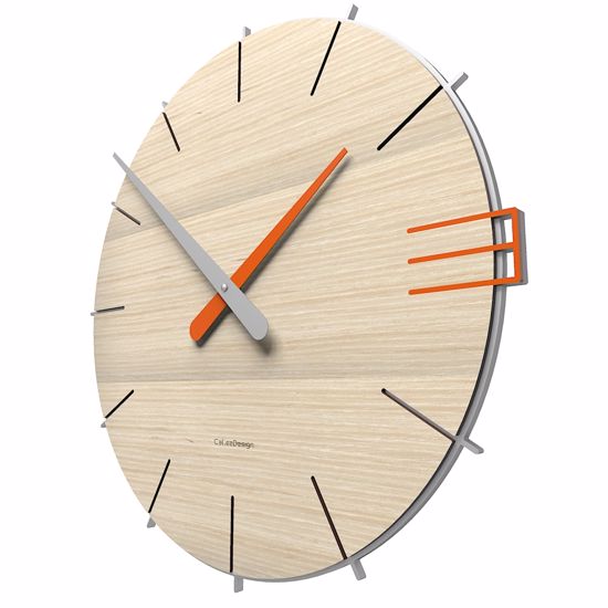 Callea design mike original wall clock in pickled oak colour