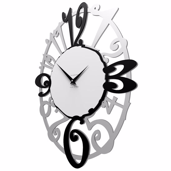 Callea design michelle modern wall clock ruby oval-shaped