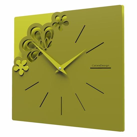 Callea design merletto small wall clock olive green colour