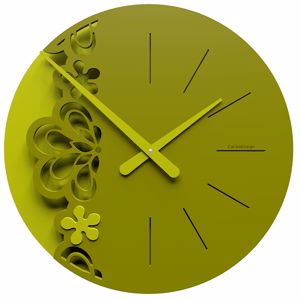 Picture of Callea big merletto wall clock ø45 in olive green colour