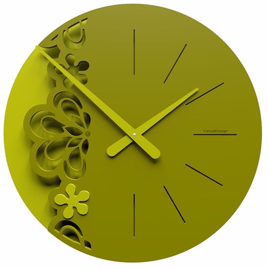 Picture of Callea big merletto wall clock ø45 in olive green colour