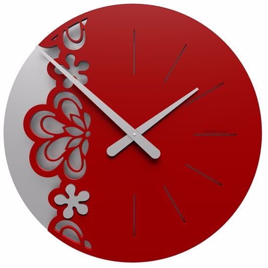 Picture of Callea big merletto wall clock ø45 in ruby colour