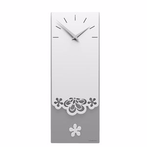 Picture of Callea design merletto pendulum wall clock modern design in white colour