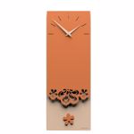 Callea design merletto pendulum wall clock modern design in terracotta colour