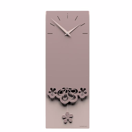 Picture of Callea design merletto pendulum wall clock modern design in plum grey colour