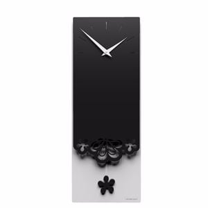 Picture of Callea design merletto pendulum wall clock modern design in black colour