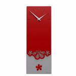 Callea design merletto pendulum wall clock modern design in ruby colour