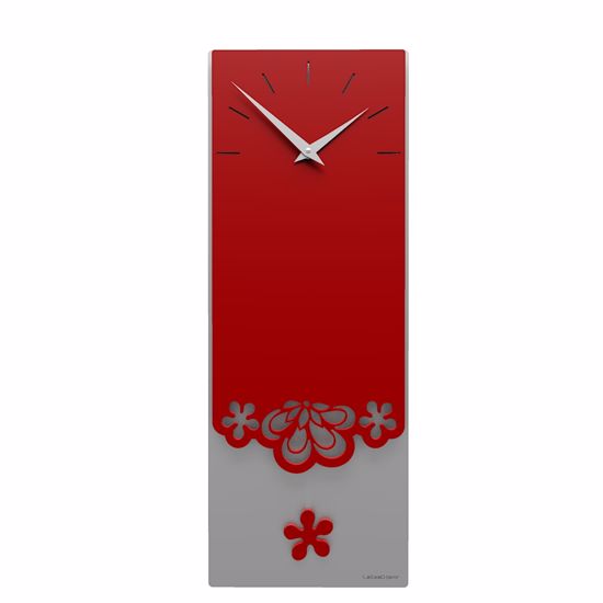Picture of Callea design merletto pendulum wall clock modern design in ruby colour