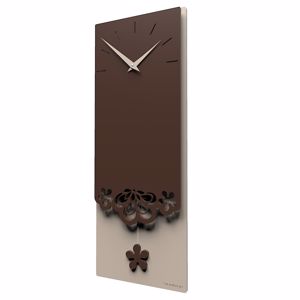 Picture of Callea design merletto pendulum wall clock original design in chocolate colour