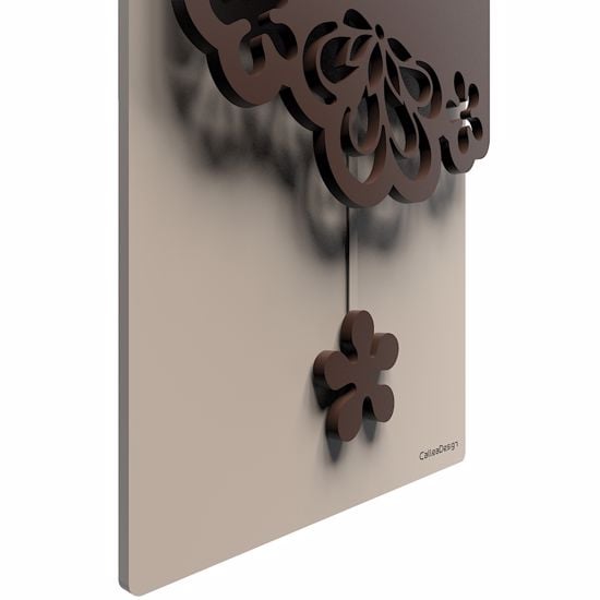 Picture of Callea design merletto pendulum wall clock original design in chocolate colour