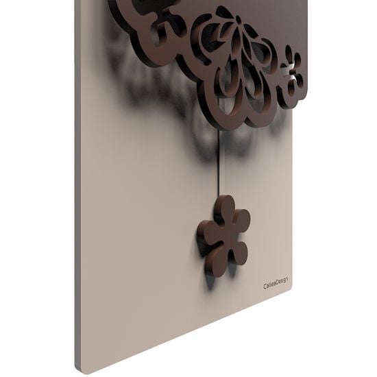 Callea design merletto pendulum wall clock original design in chocolate colour