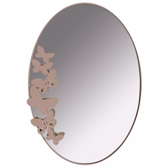 Arti e mestieri oval butterfly wall mirror beige colour
