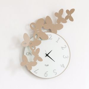 Picture of Arti e mestieri round butterfly wall clock beige colour