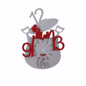 Picture of Arti e mestieri chef wall clock modern design aluminium/red