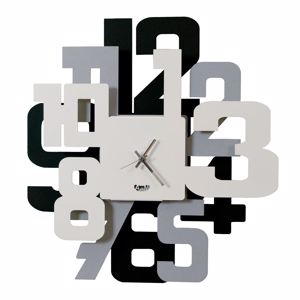 Picture of Arti e mestieri sitter ø40 wall clock modern design black-aluminium-white