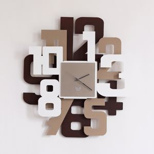 Arti e mestieri big sitter ø62 wall clock modern design corten-beige-white